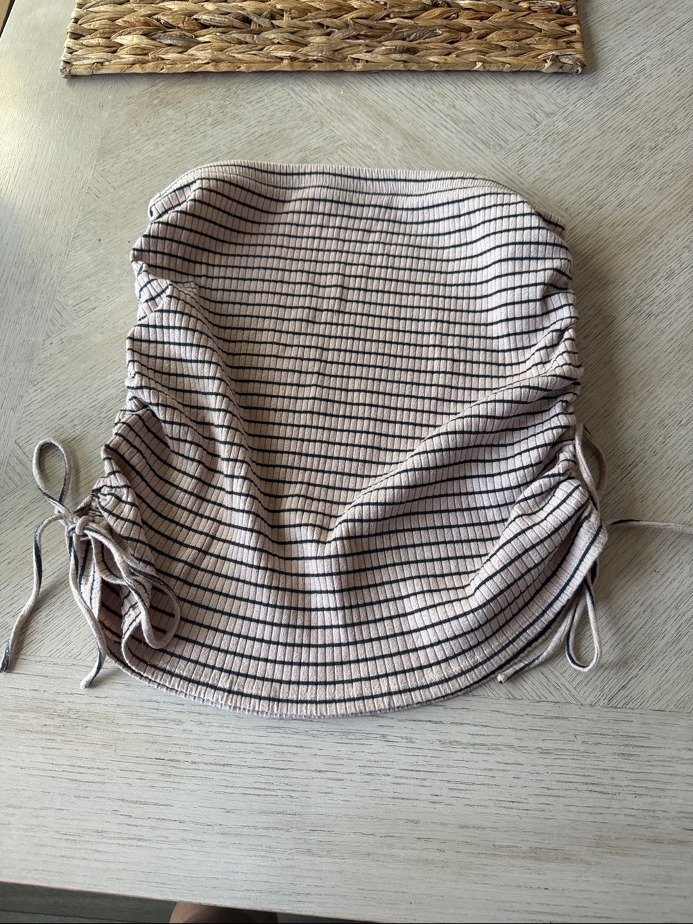 Volcom Beige and Black Ribbed Strapless Top - Picture 4 of 5